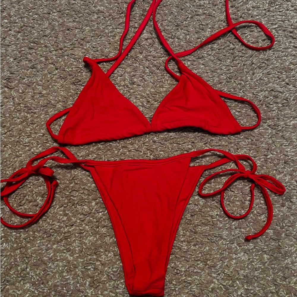 Vibrant Red Bikini Set